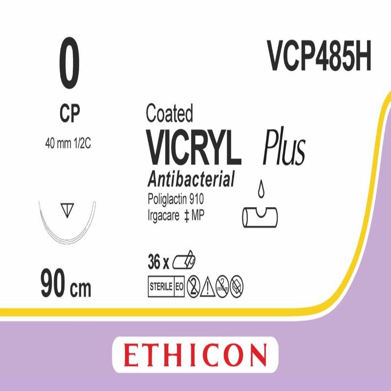 VICRYL PLUS фіолетовий 90см M3.5 USP0 одна голка CP, тип зворотньо-ріжуча Reverse Cutting, 40мм, 1/2 кола